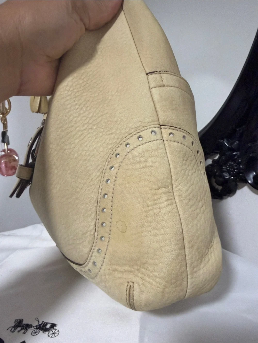 Coach Y2k 5054 Beige Leather Hobo Bag 🎀🎀🎀
